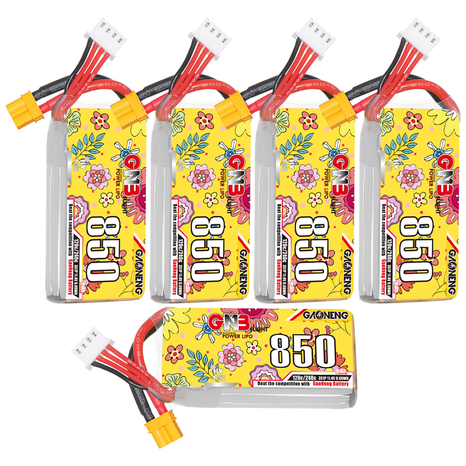 GAONENG GNB LiHV 3S 11.4V 850mAh 120C XT30 LiPo Battery