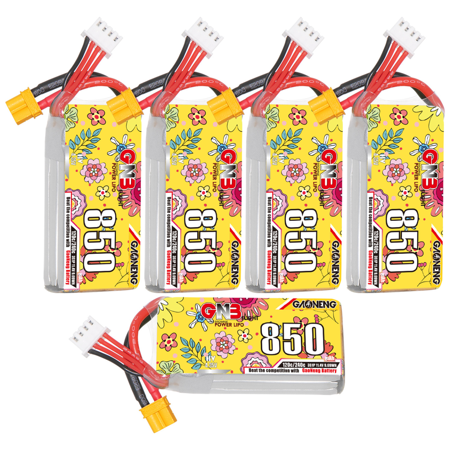 GAONENG GNB LiHV 3S 11.4V 850mAh 120C XT30 LiPo Battery