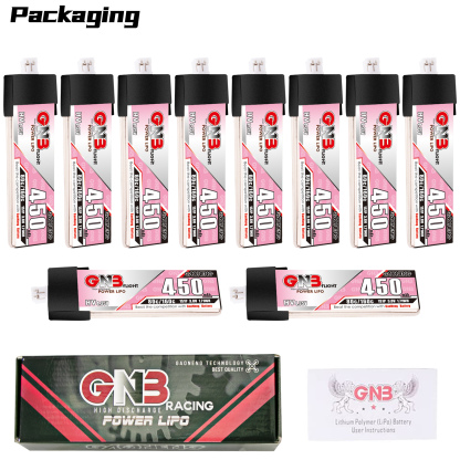 GAONENG GNB LiHV 1S 3.8V 450mAh 80C PH2.0 Plastic Head LiPo Battery