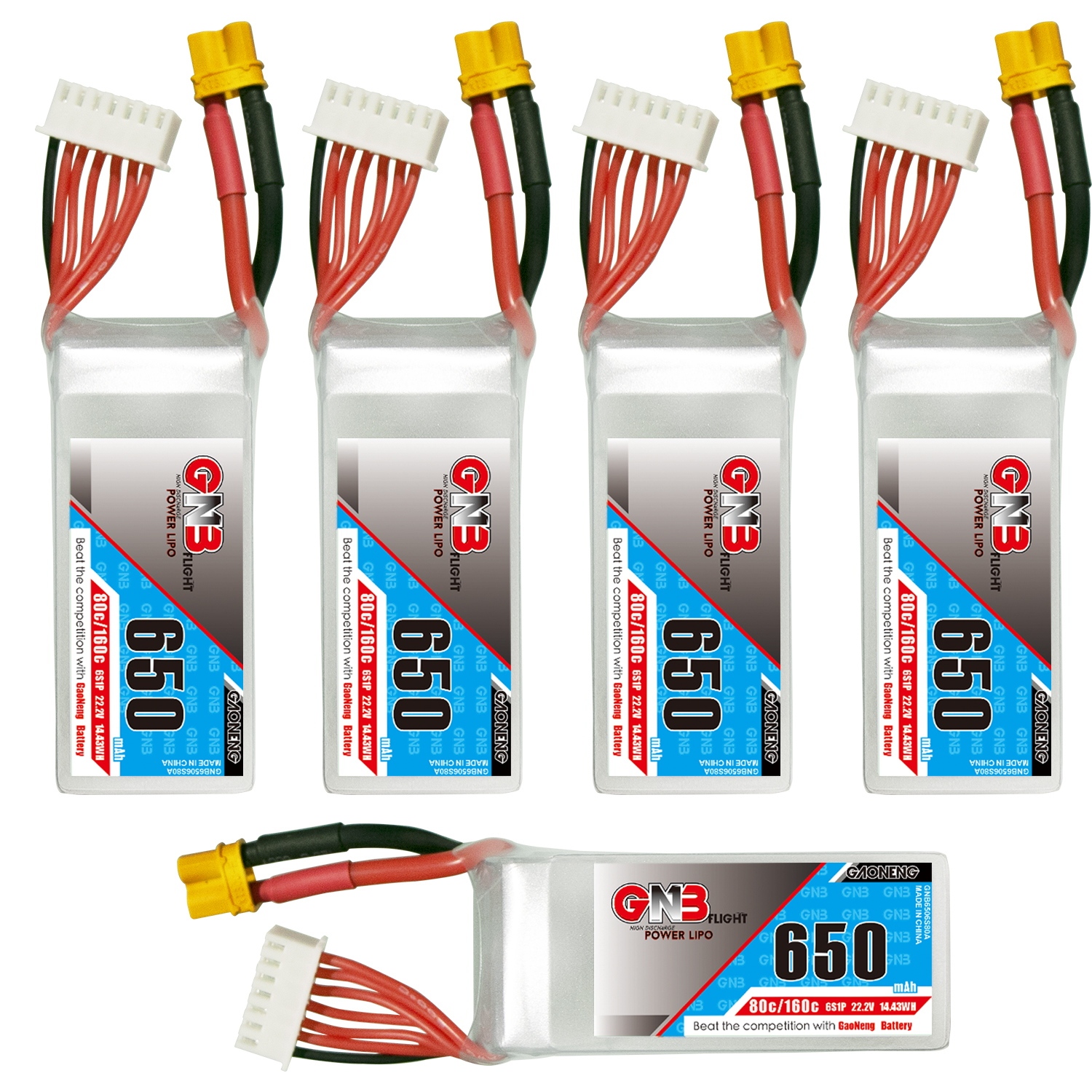 GAONENG GNB 6S 22.2V 650mAh 80C XT30 LiPo Battery