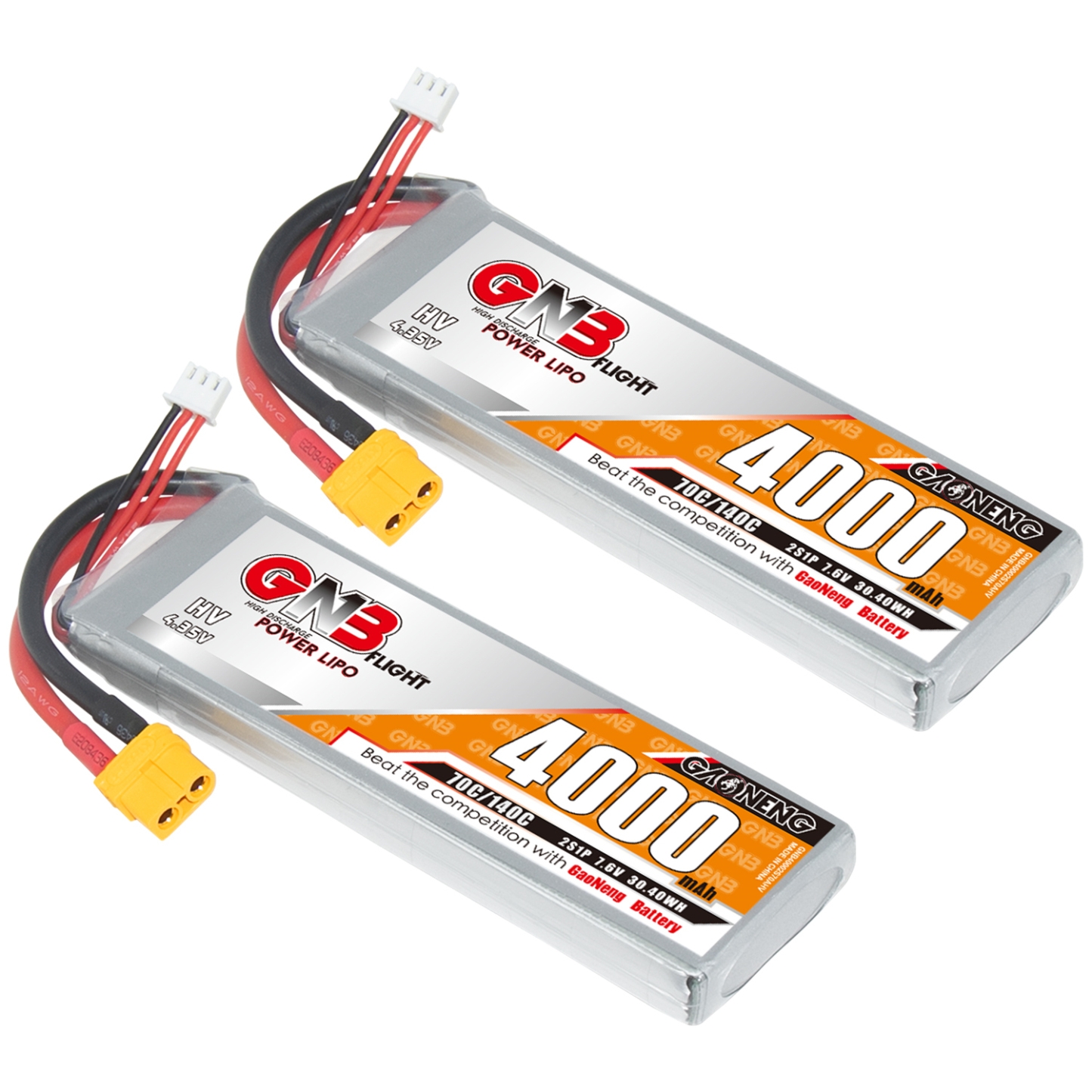 GAONENG GNB LiHV 2S 7.6V 4000mAh 70C LiPo Battery XT60