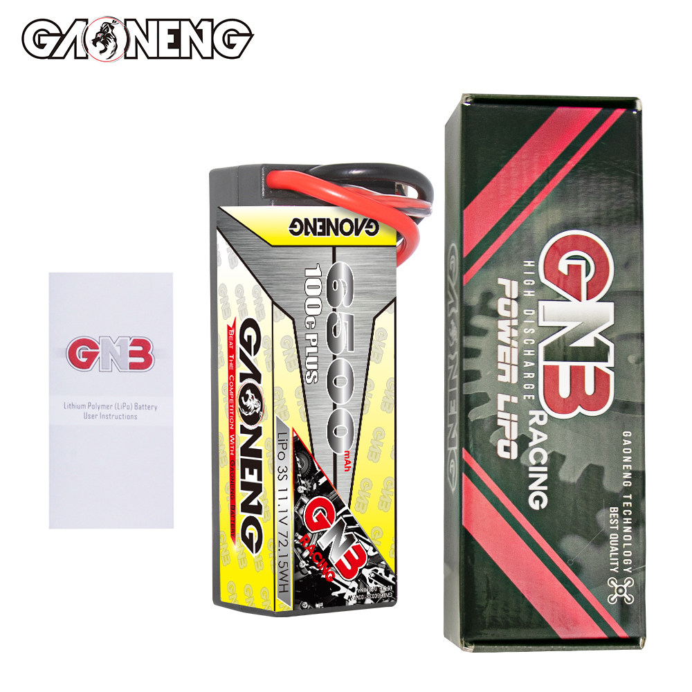 GAONENG GNB 3S 11.1V 6500mAh 100C Cabled Hard Case LiPo Battery XT90