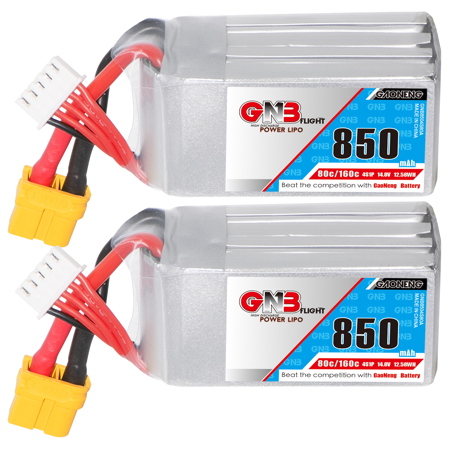 GAONENG GNB 4S 14.8V 850mAh 80C XT60 LiPo Battery