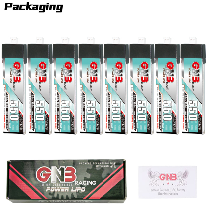 GAONENG GNB 1S 3.7V 550mAh 90C PH2.0 Plastic Head LiPo Battery