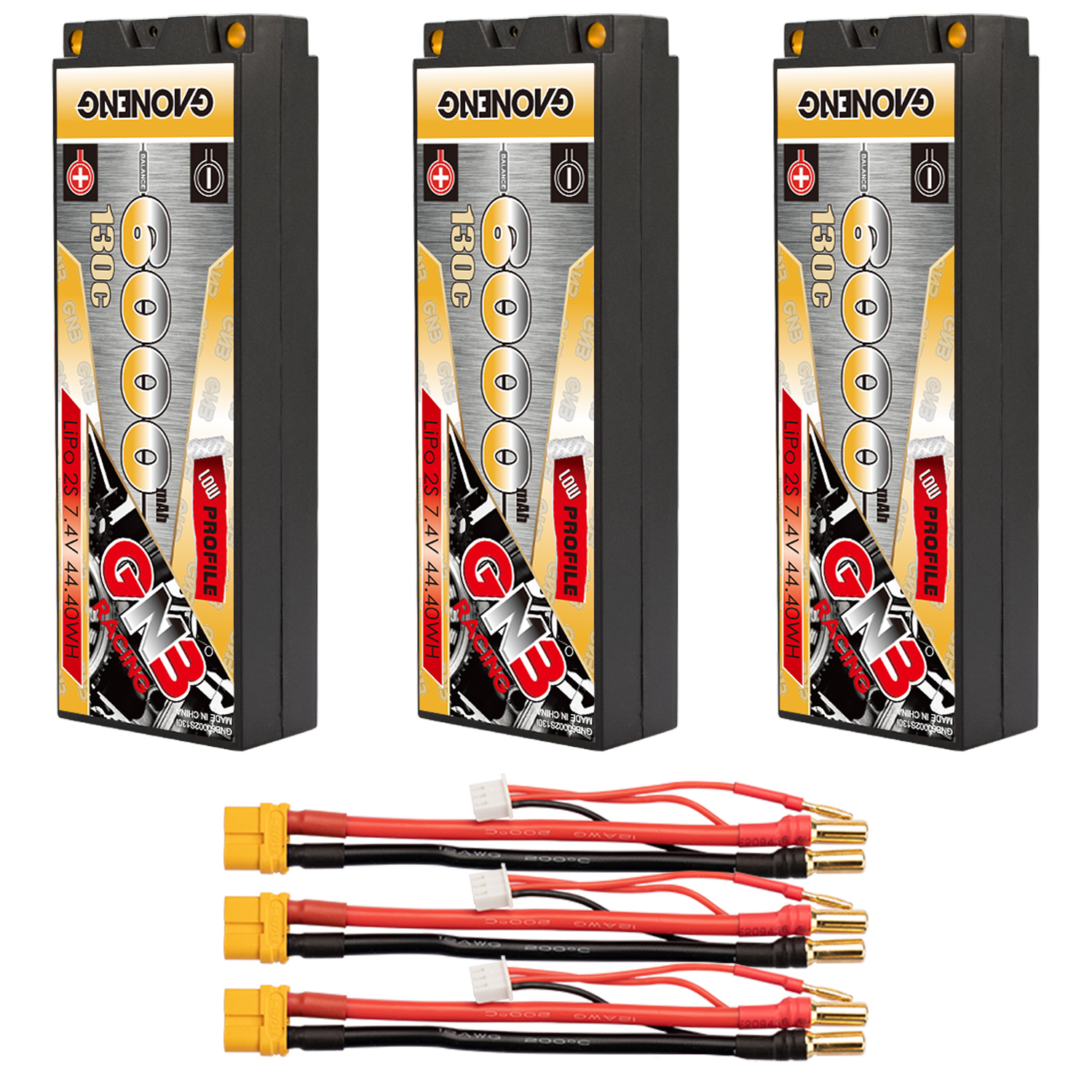 GAONENG GNB 2S 7.4V 6000mAh 130C LCG 5mm Hard Case LiPo Battery