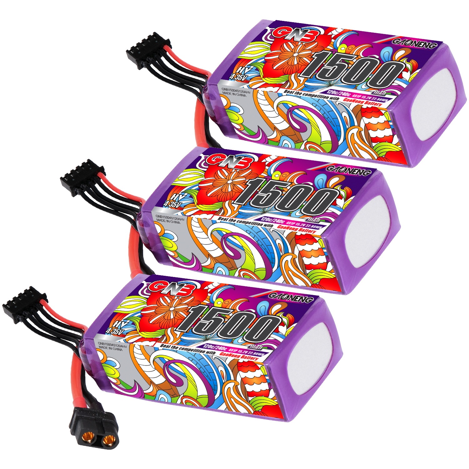 GAONENG GNB LiHV 4S 15.2V 1500mAh 120C XT60 LiPo Battery LongRange