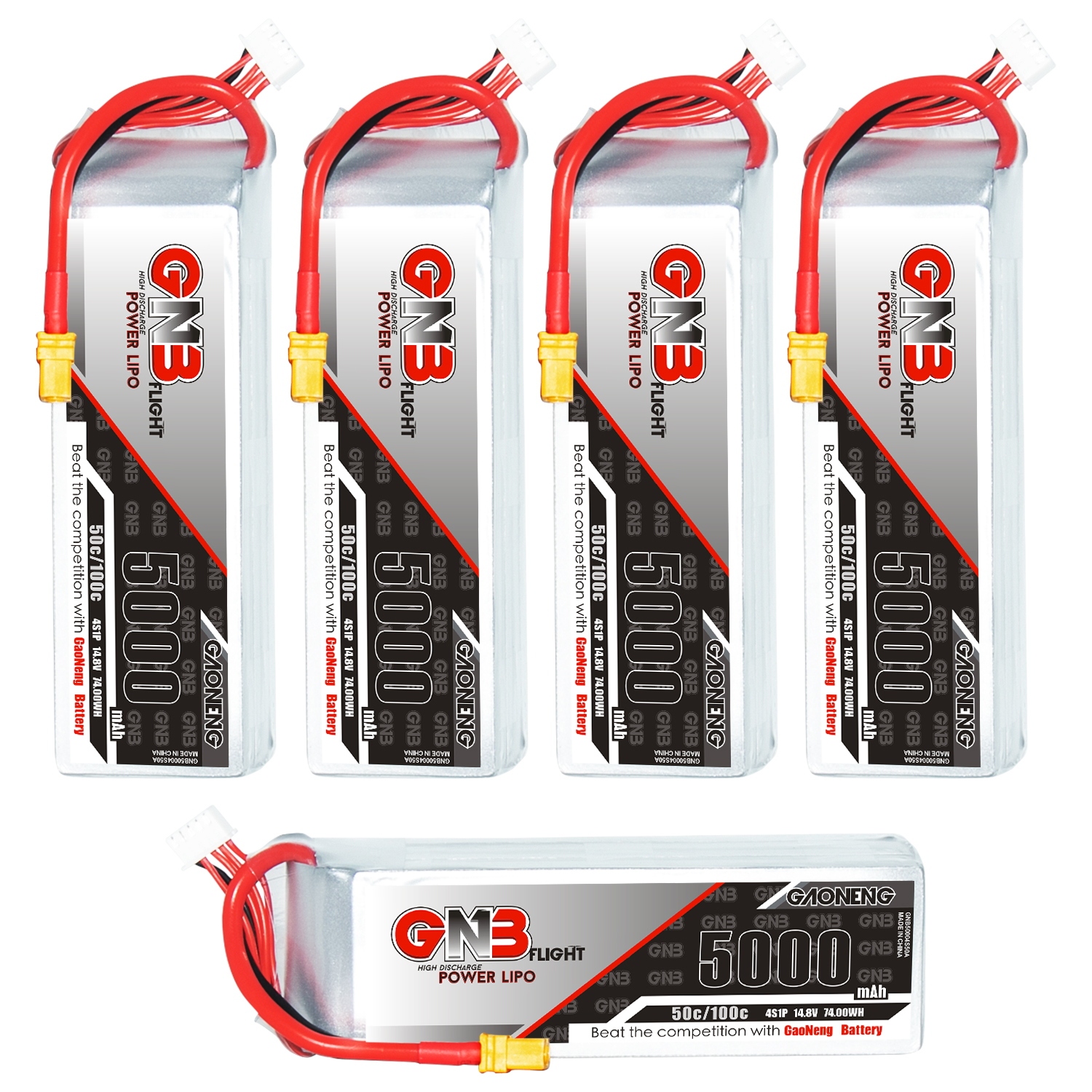 GAONENG GNB 4S 14.8V 5000mAh 50C LiPo Battery XT60