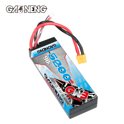 1PC - GAONENG GNB 2S 7.4V 5200mAh 90C Cabled Hard Case LiPo Battery XT60