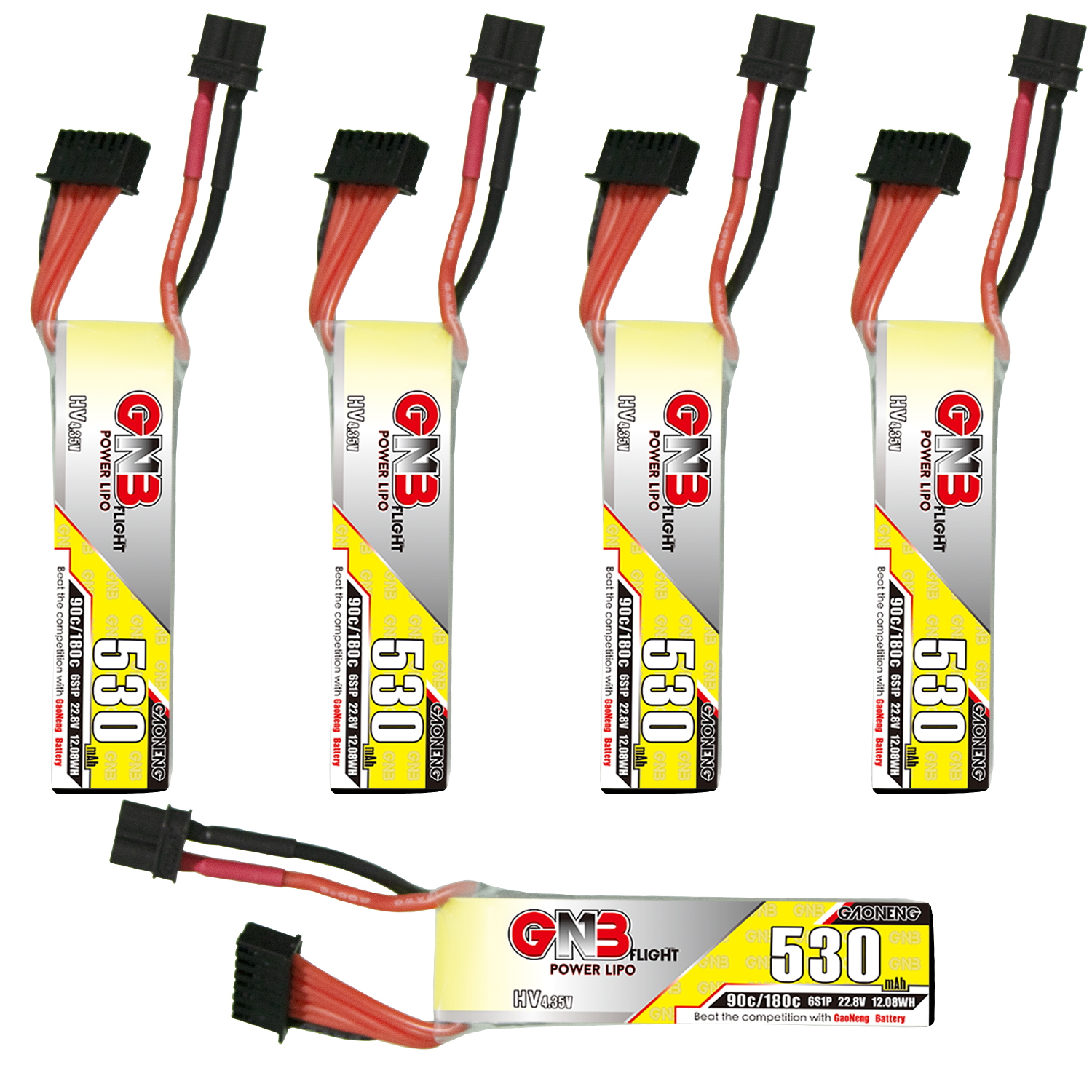 GAONENG GNB LiHV 6S 22.8V 530mAh 90C XT30 LiPo Battery Long Type