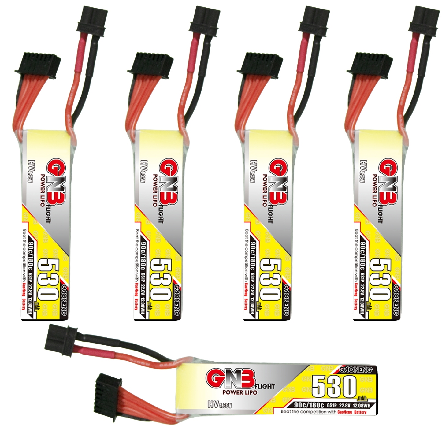GAONENG GNB LiHV 6S 22.8V 530mAh 90C XT30 LiPo Battery Long Type