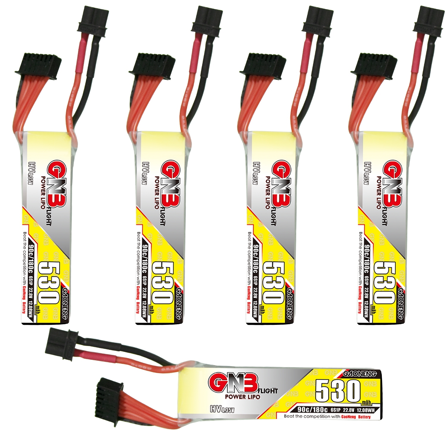 GAONENG GNB LiHV 6S 22.8V 530mAh 90C XT30 LiPo Battery Long Type