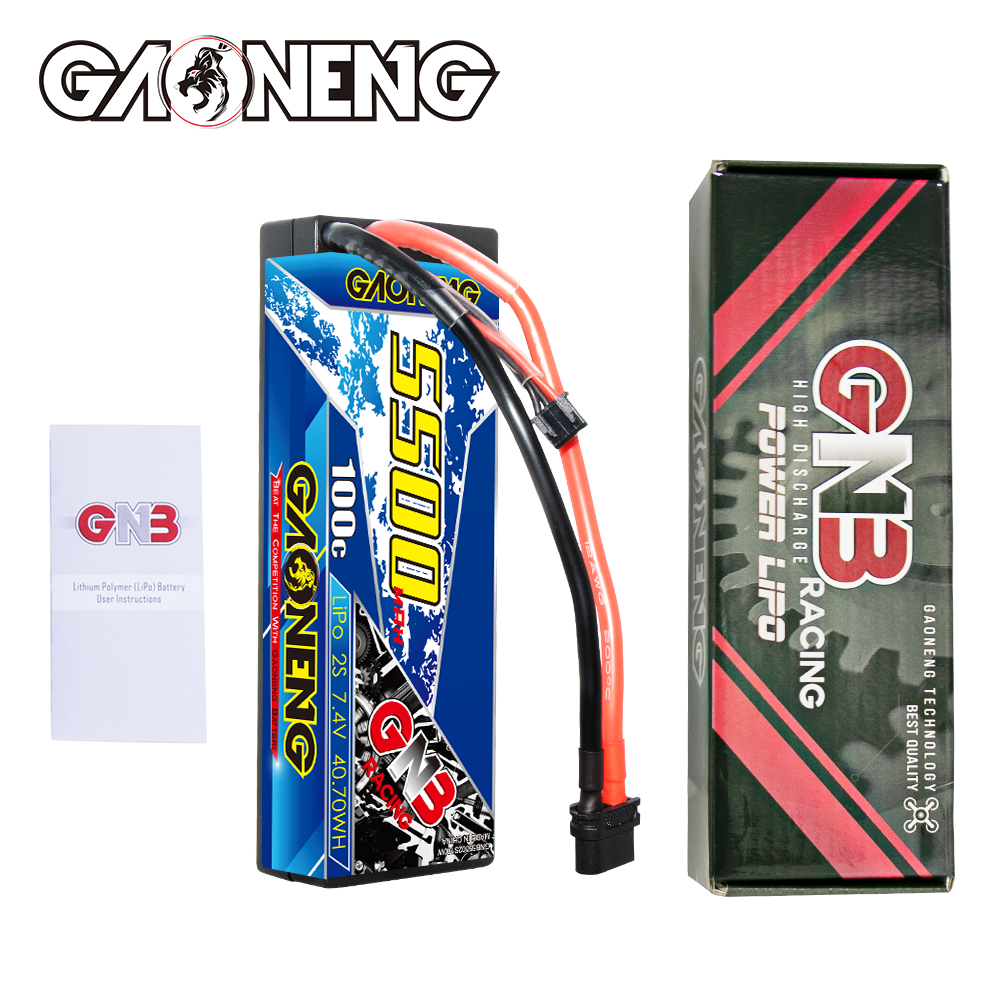 GAONENG GNB 2S 7.4V 5500mAh 100C Cabled Hard Case LiPo Battery XT60
