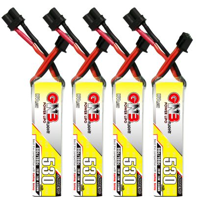 4PCS - GAONENG GNB LiHV 2S 7.6V 530mAh 90C XT30 LiPo Battery