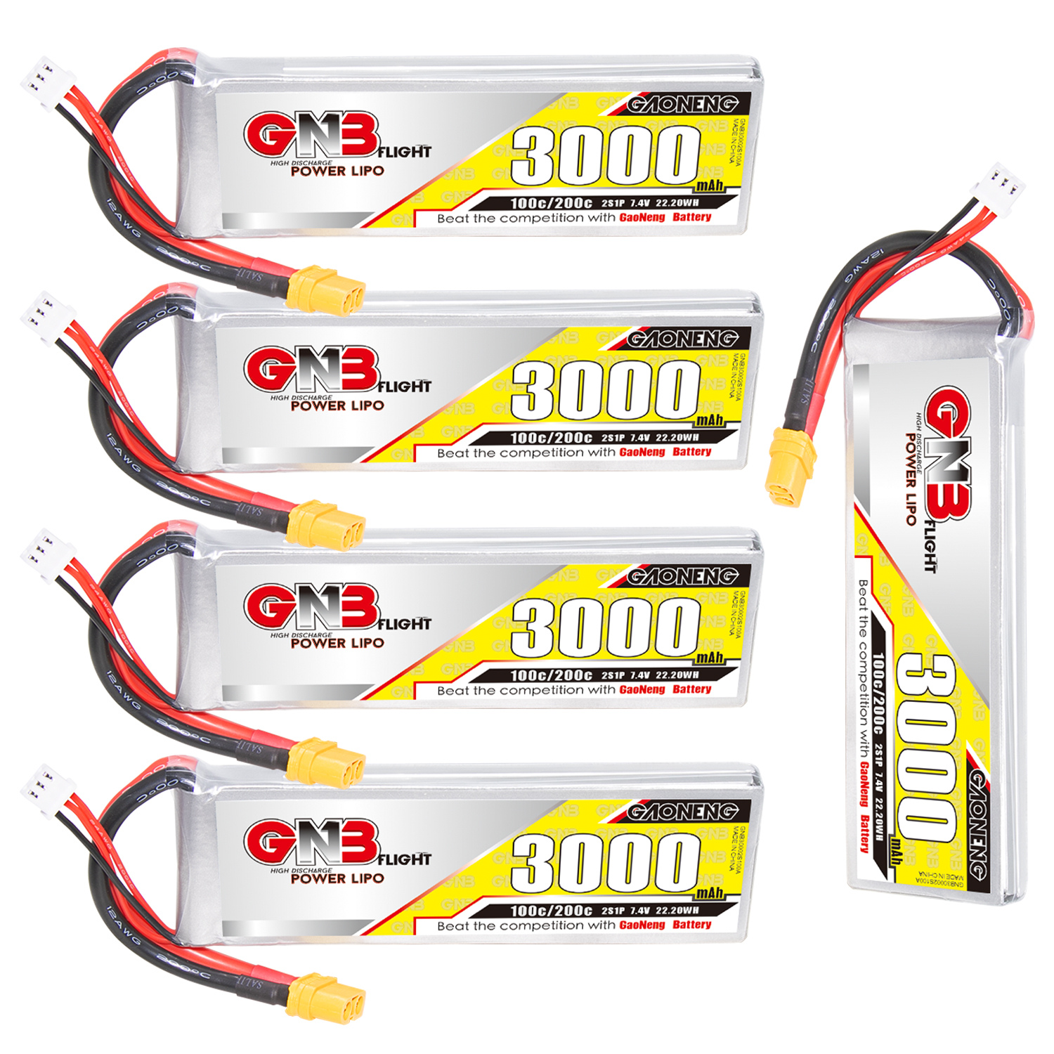GAONENG GNB 2S 7.4V 3000mAh 100C LiPo Battery XT60