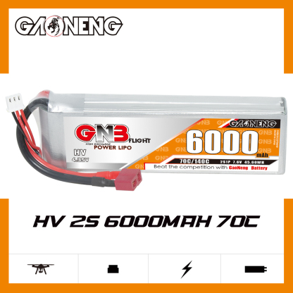 GAONENG GNB HV 2S 7.6V 6000mAh 70C LiPo Battery T-PLUG