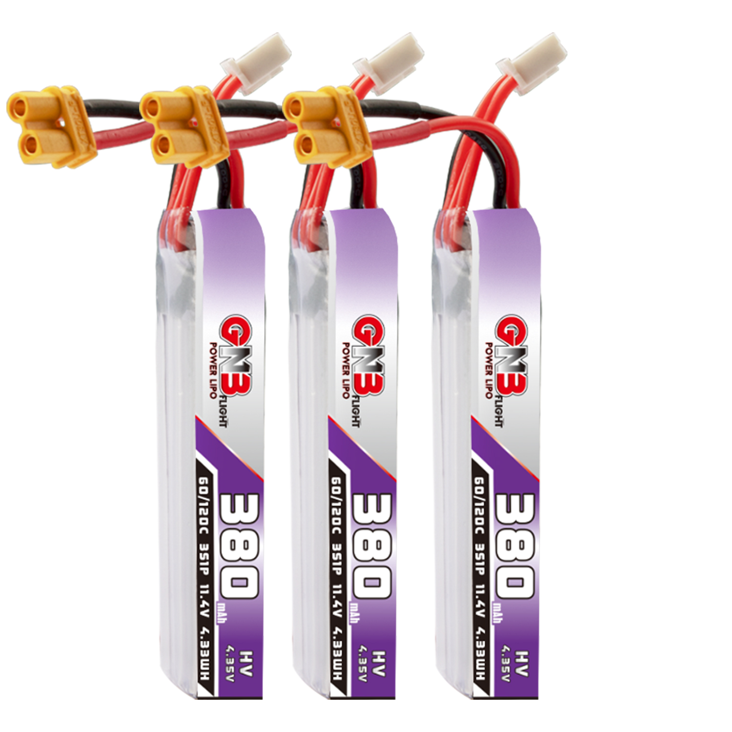 GAONENG GNB LiHV 3S 11.4V 380mAh 60C XT30 LiPo Battery