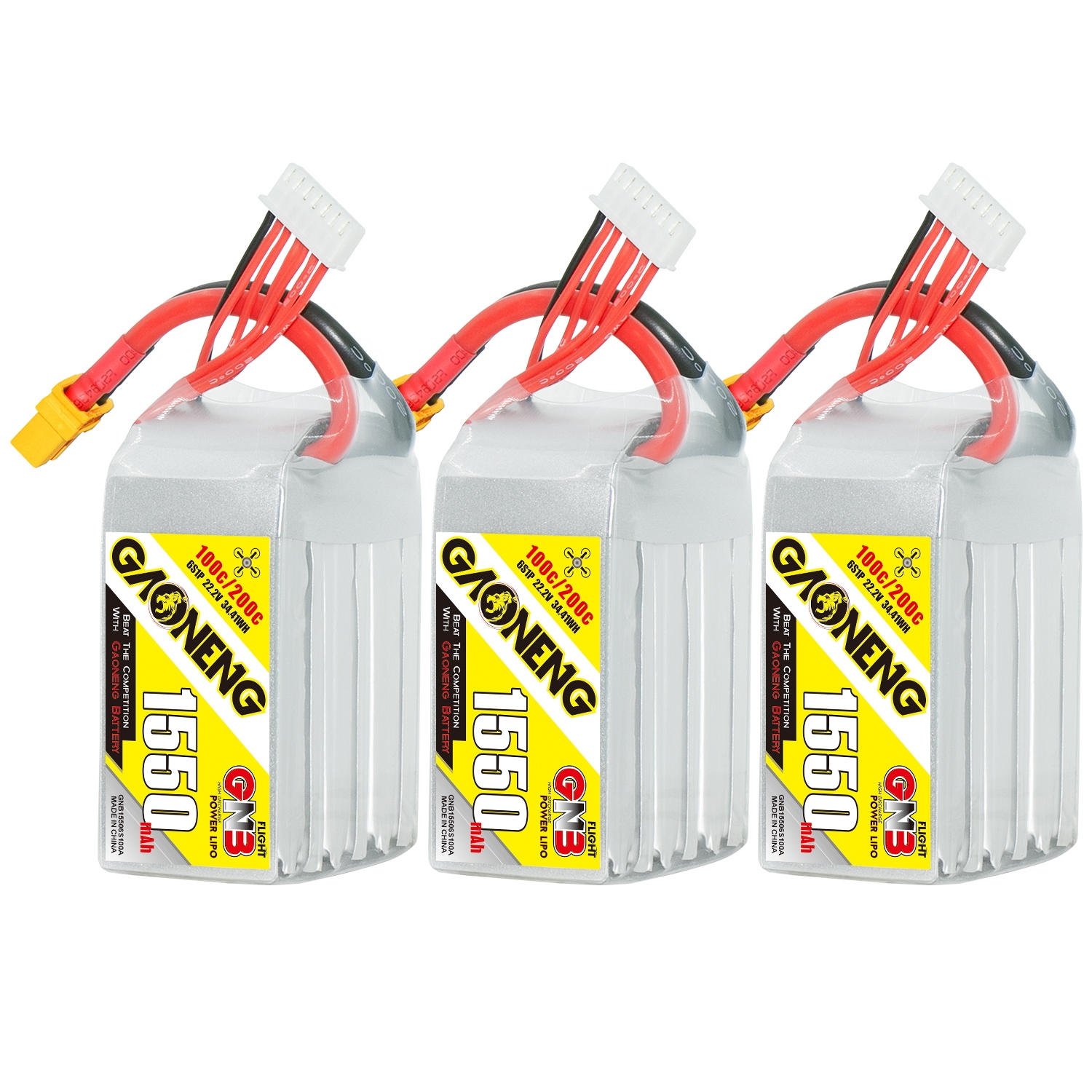 GAONENG GNB 6S 22.2V 1550mAh 100C XT60 LiPo Battery