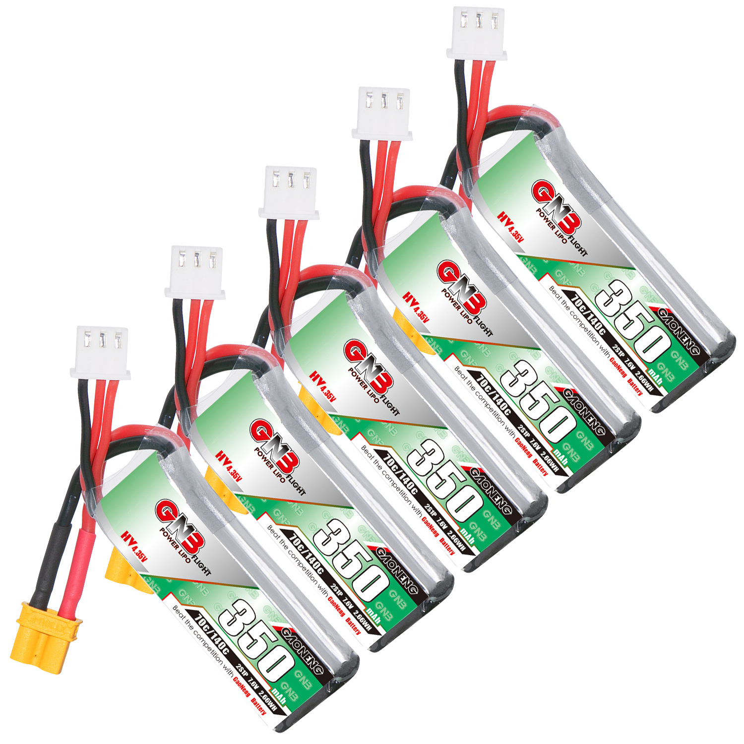 GAONENG GNB LiHV 2S 7.6V 350mAh 70C LiPo Battery XT30