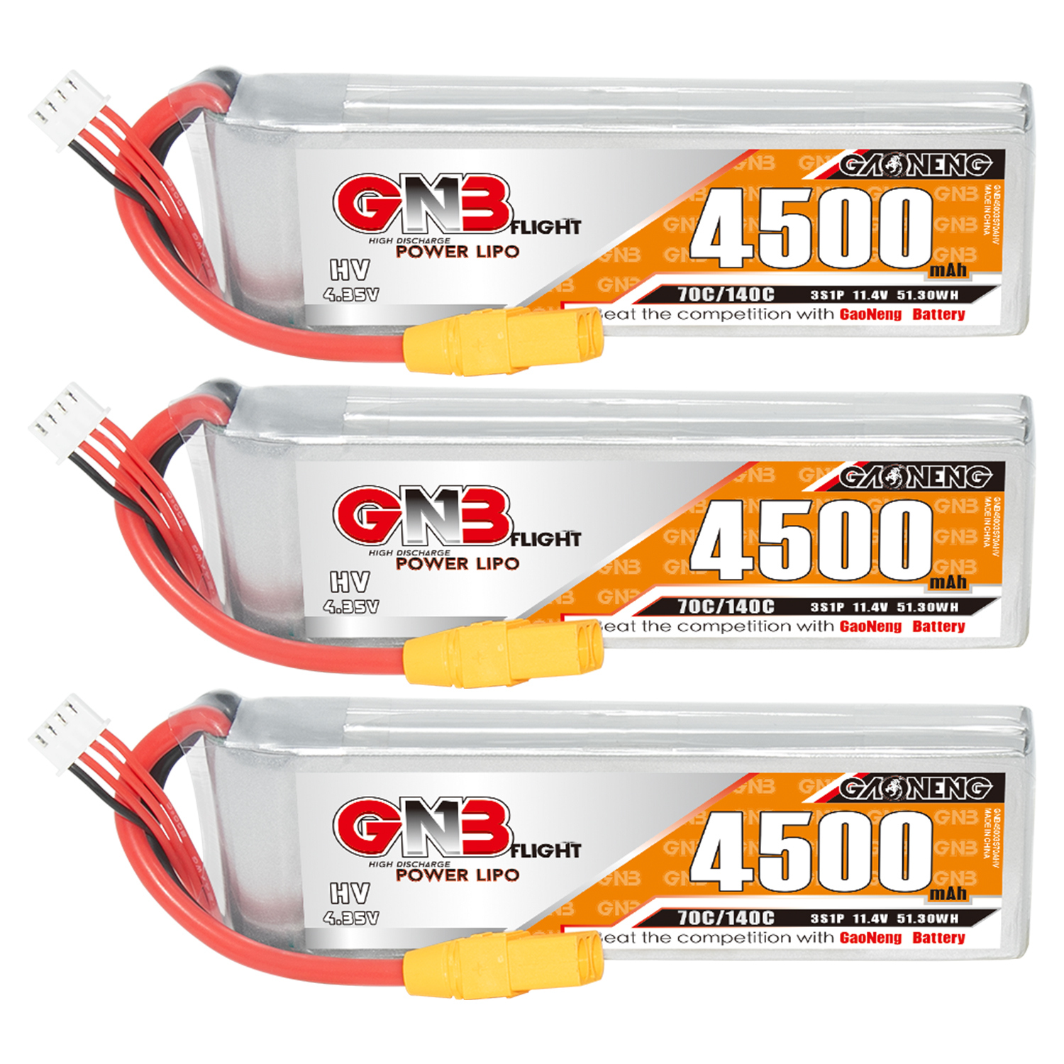 GAONENG GNB LiHV 3S 11.4V 4500mAh 70C LiPo Battery XT90