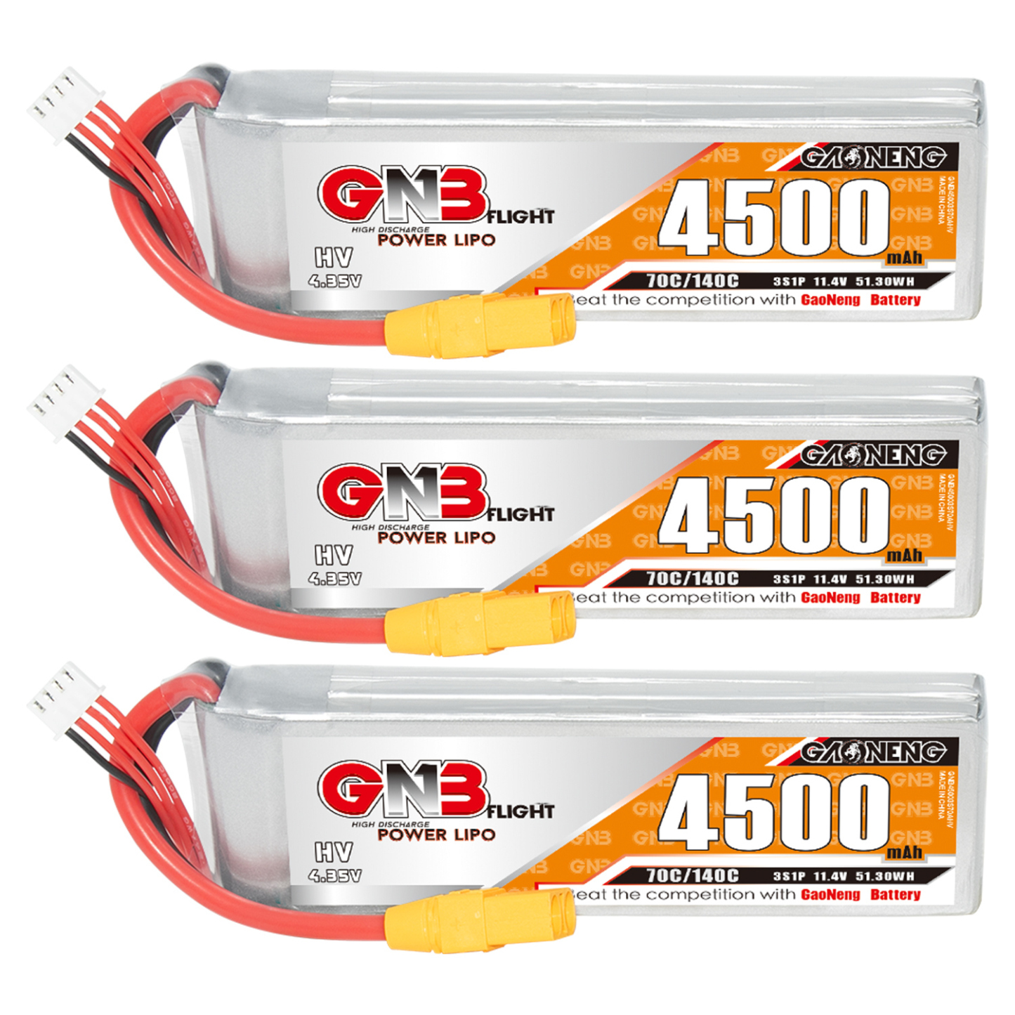 GAONENG GNB LiHV 3S 11.4V 4500mAh 70C LiPo Battery XT90