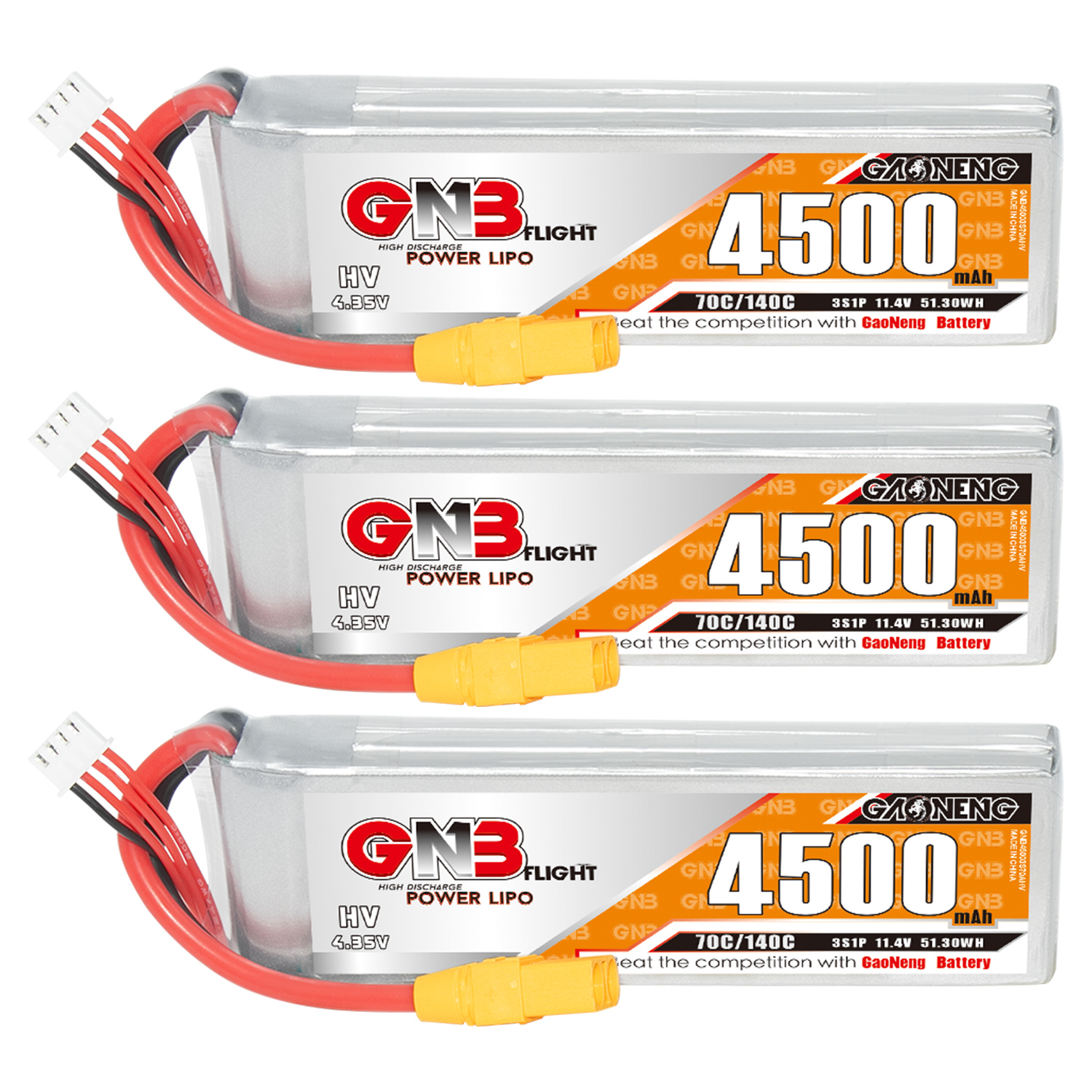 GAONENG GNB LiHV 3S 11.4V 4500mAh 70C LiPo Battery XT90