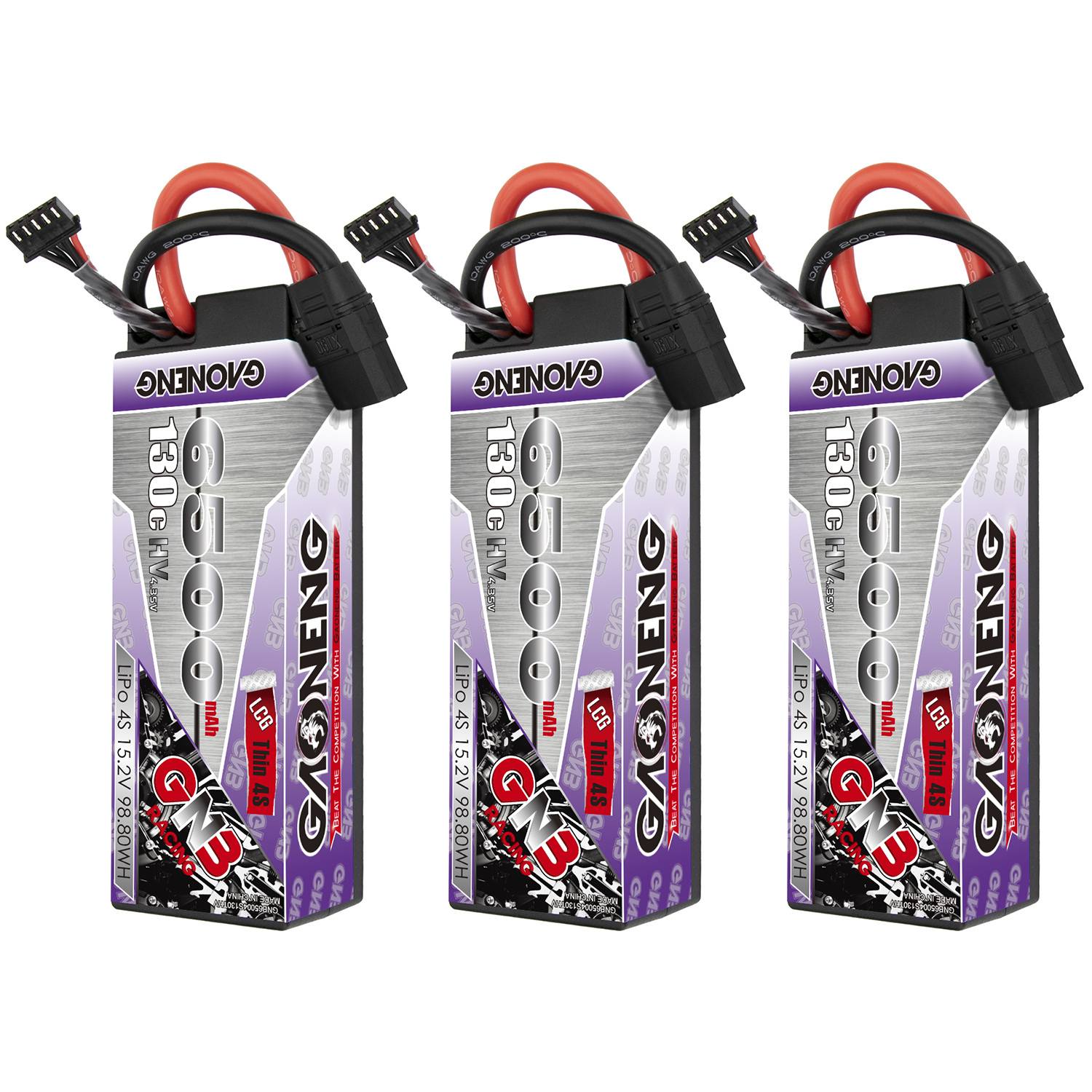 GAONENG GNB LiHV 4S 15.2V 6500mAh 130C LCG Cabled Hard Case LiPo Battery XT90
