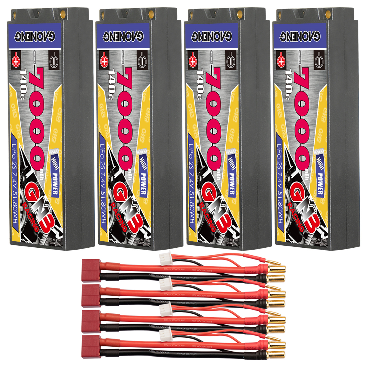 GAONENG GNB 2S 7.4V 7000mAh 140C 5mm Bullet Hard Case LiPo Battery