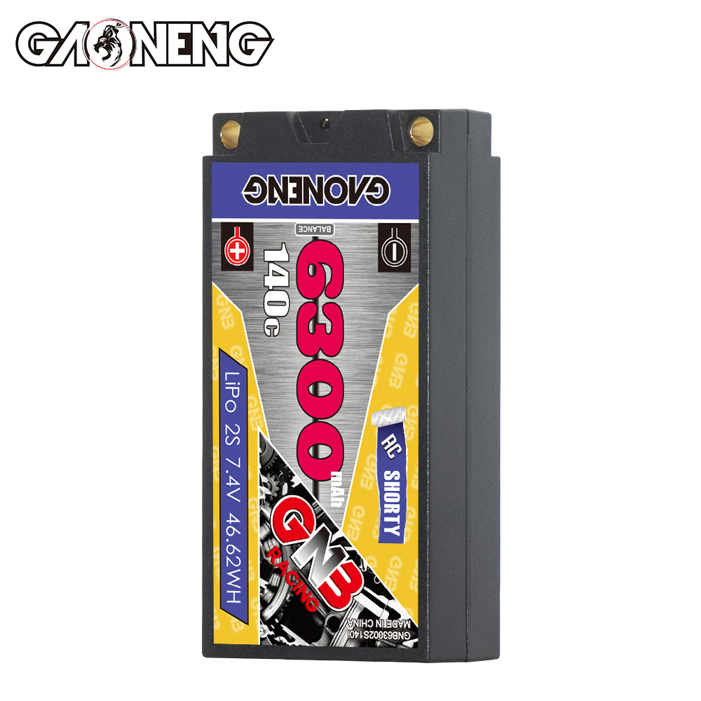 GAONENG GNB 2S 7.4V 6300mAh 140C Shorty 5mm Bullet Hard Case LiPo Battery