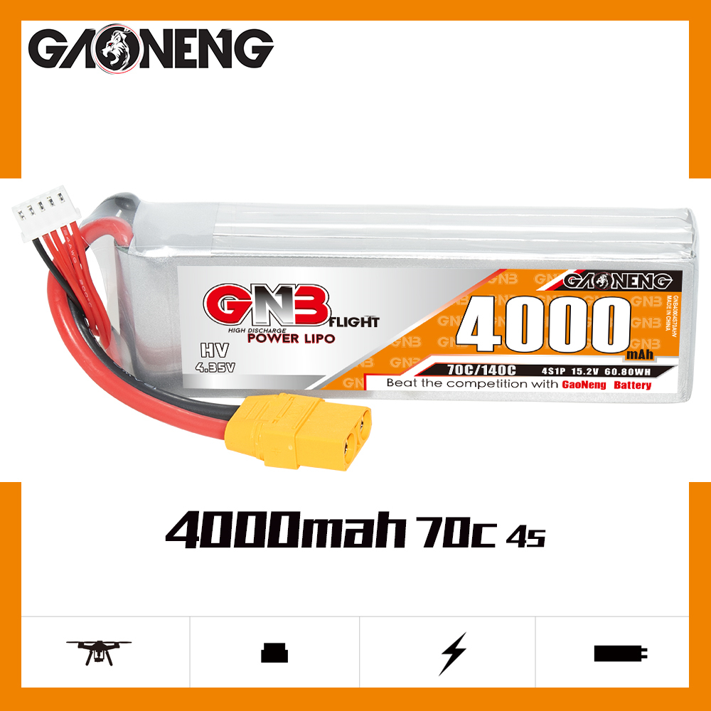 GAONENG GNB LiHV 4S 15.2V 4000mAh 70C LiPo Battery XT90