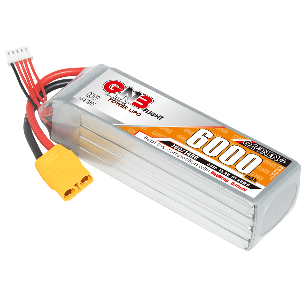 1PC - GAONENG GNB HV 4S 15.2V 6000mAh 70C LiPo Battery XT90