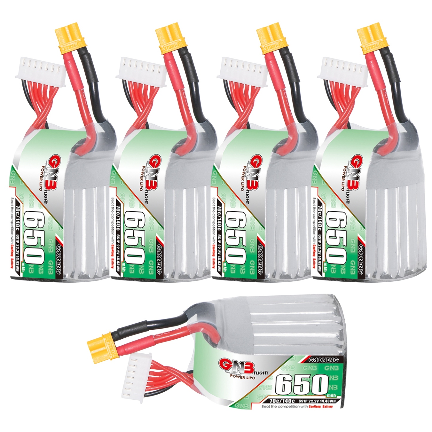GAONENG GNB 6S 22.2V 650mAh 70C XT30 LiPo Battery