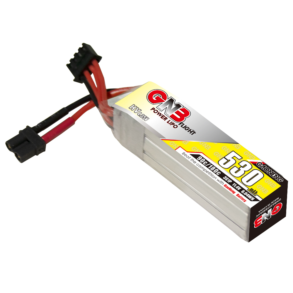 2PCS - GAONENG GNB LiHV 3S 11.4V 530mAh 90C XT30 LiPo Battery