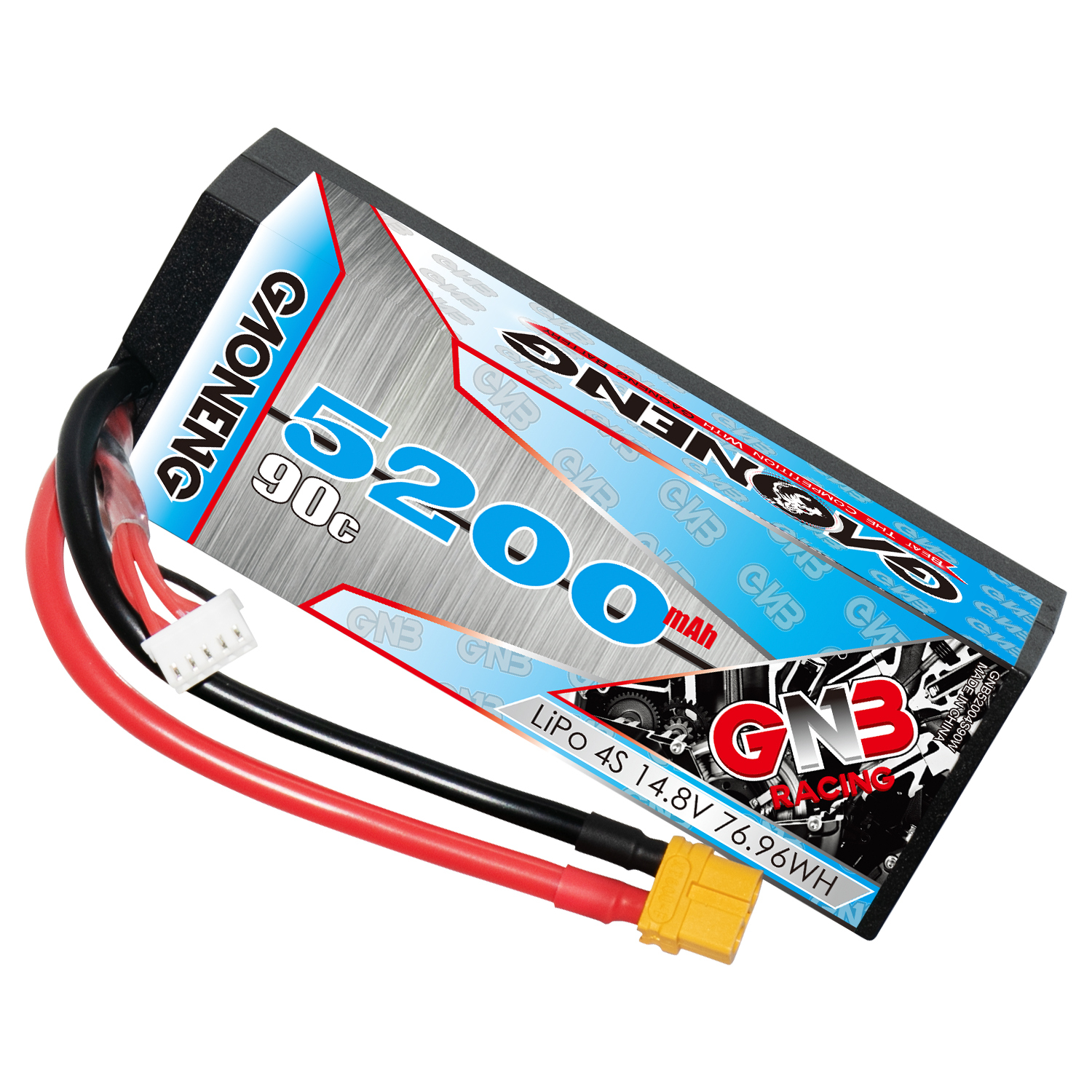 GAONENG GNB 4S 14.8V 5200mAh 90C Cabled Hard Case LiPo Battery XT60