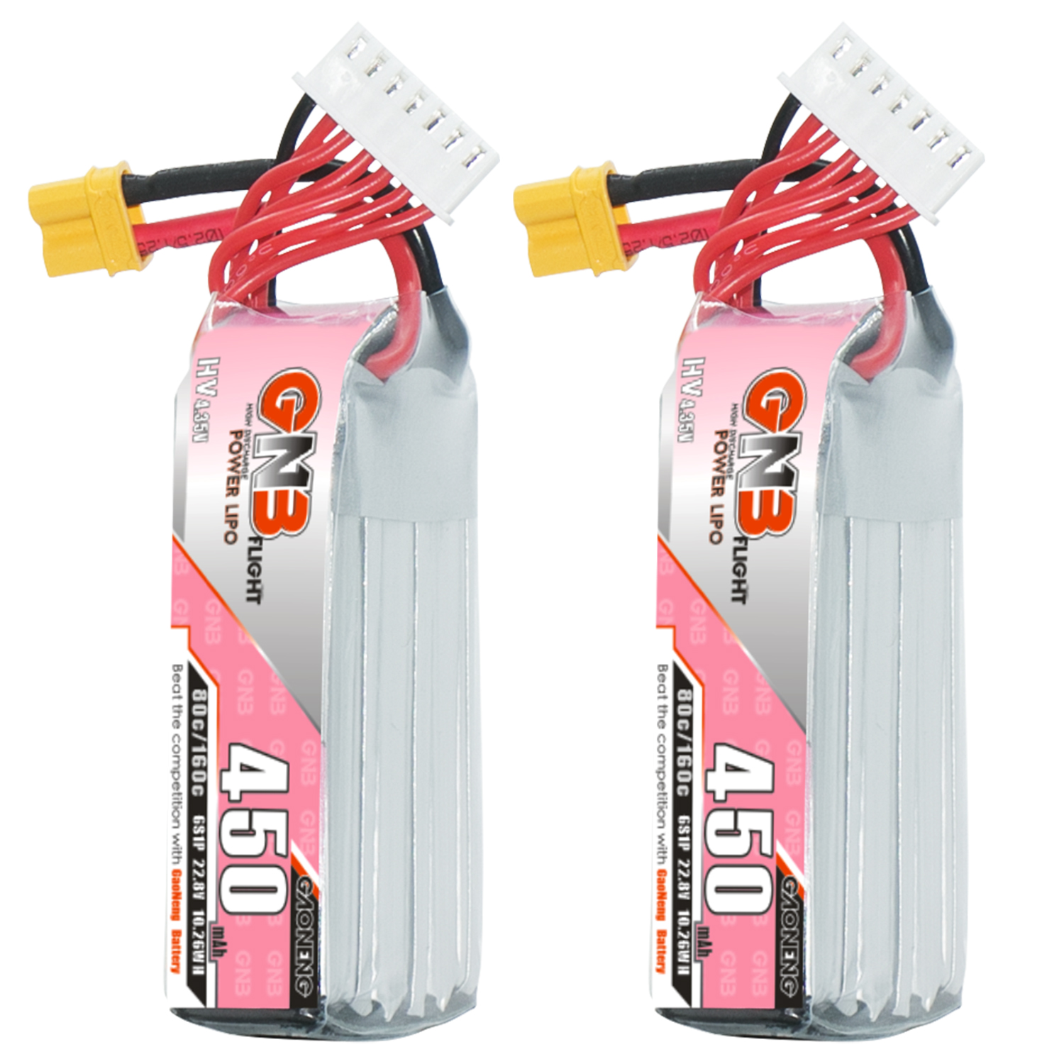 GAONENG GNB LiHV 6S 22.8V 450mAh 80C XT30 LiPo Battery Long Type