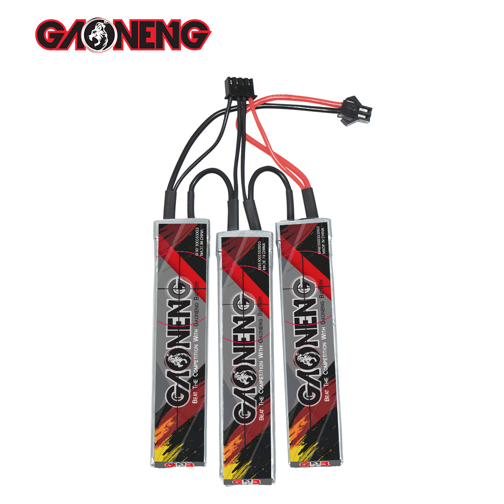 2PCS - GAONENG GNB 3S 11.1V 1000mAh 30C SM Plug 3cells LiPo Battery for AirSoft Air Gun