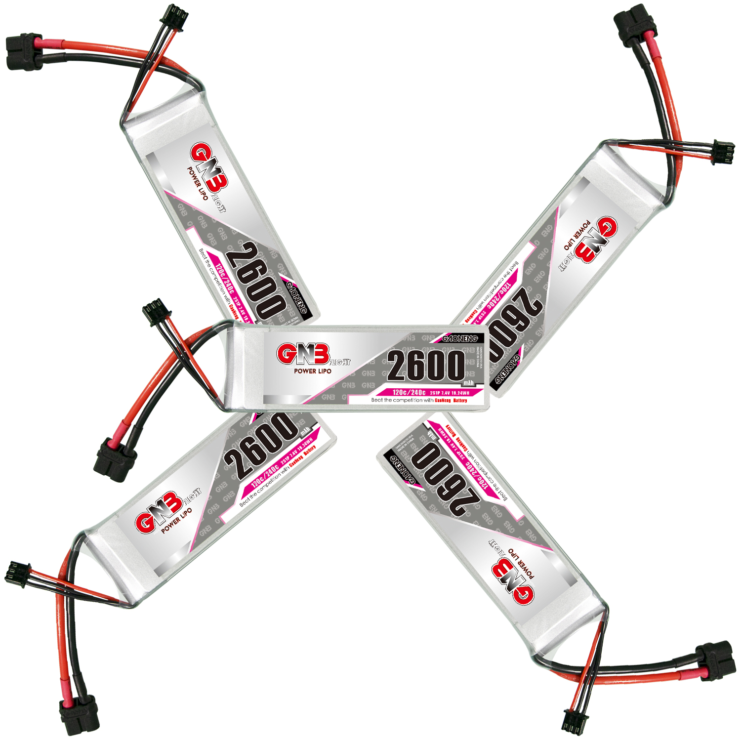 GAONENG GNB 2S 7.4V 2600mAh 120C LiPo Battery XT60 Connector