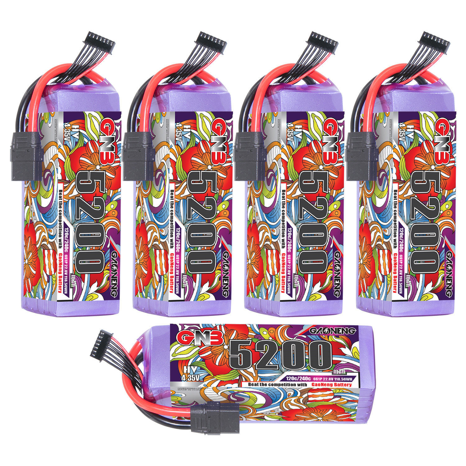 GAONENG GNB LiHV 6S 22.8V 5200mAh 120C LiPo Battery XT90