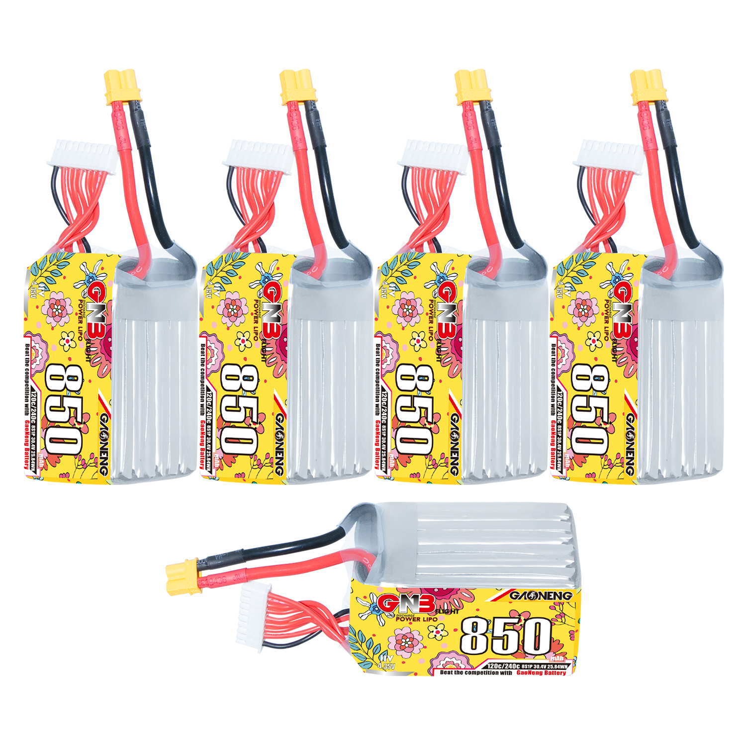 GAONENG GNB LiHV 8S 30.4V 850mAh 120C XT30 Connector LiPo Battery