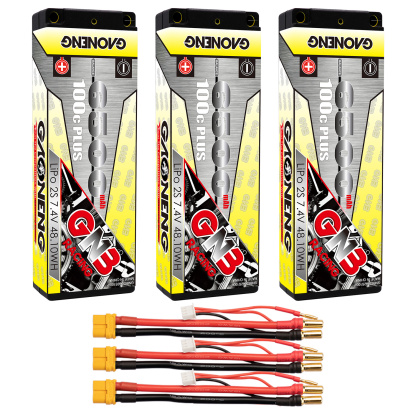 GAONENG GNB 2S 7.4V 6500mAh 100C 5mm Bullet Hard Case LiPo Battery