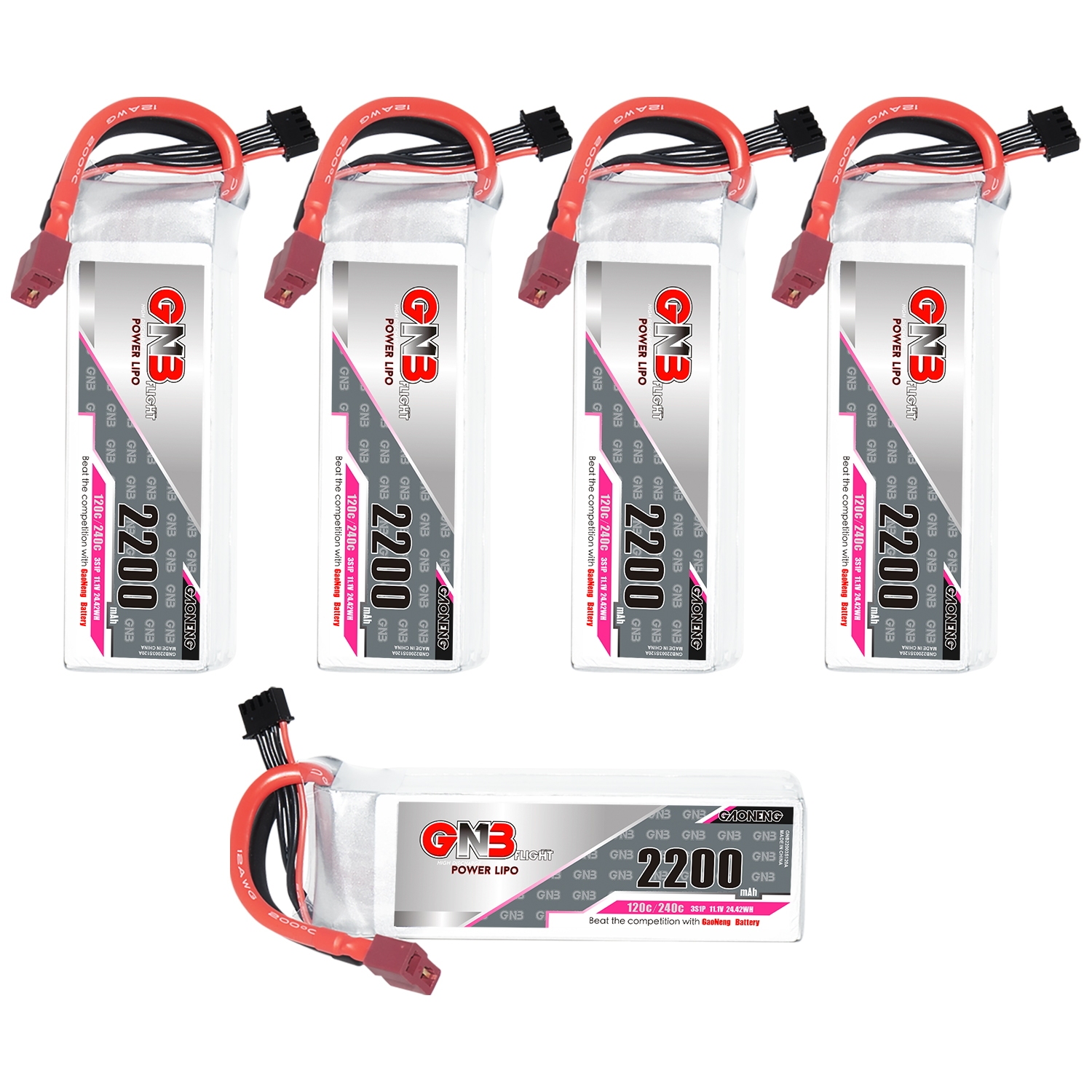 GAONENG GNB 3S 11.1V 2200mAh 120C LiPo Battery T-PLUG