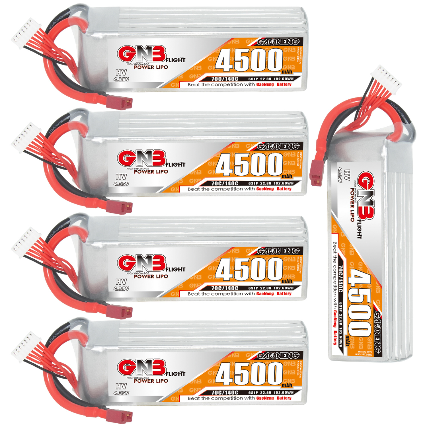 GAONENG GNB LiHV 6S 22.8V 4500mAh 70C LiPo Battery T-PLUG
