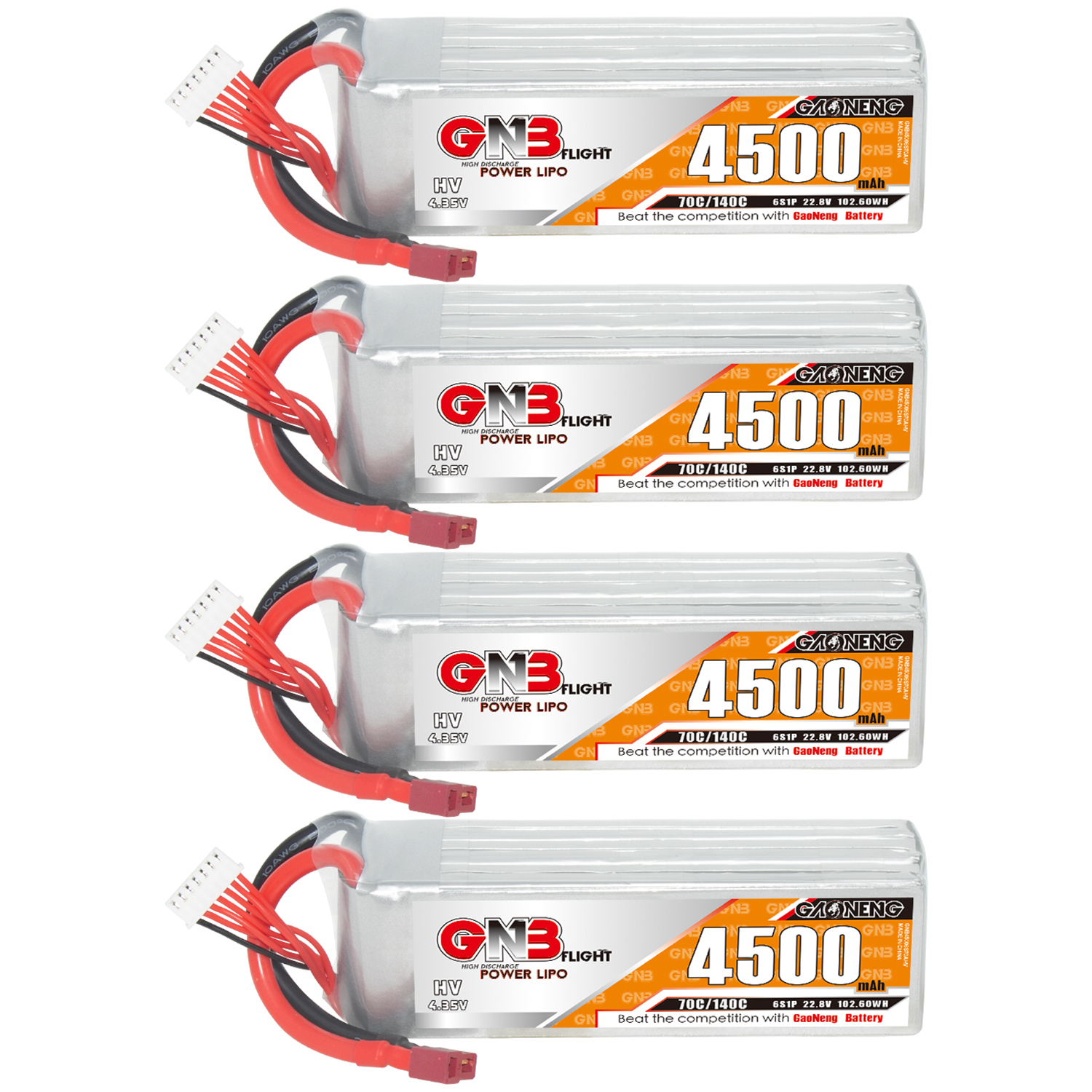 GAONENG GNB LiHV 6S 22.8V 4500mAh 70C LiPo Battery T-PLUG