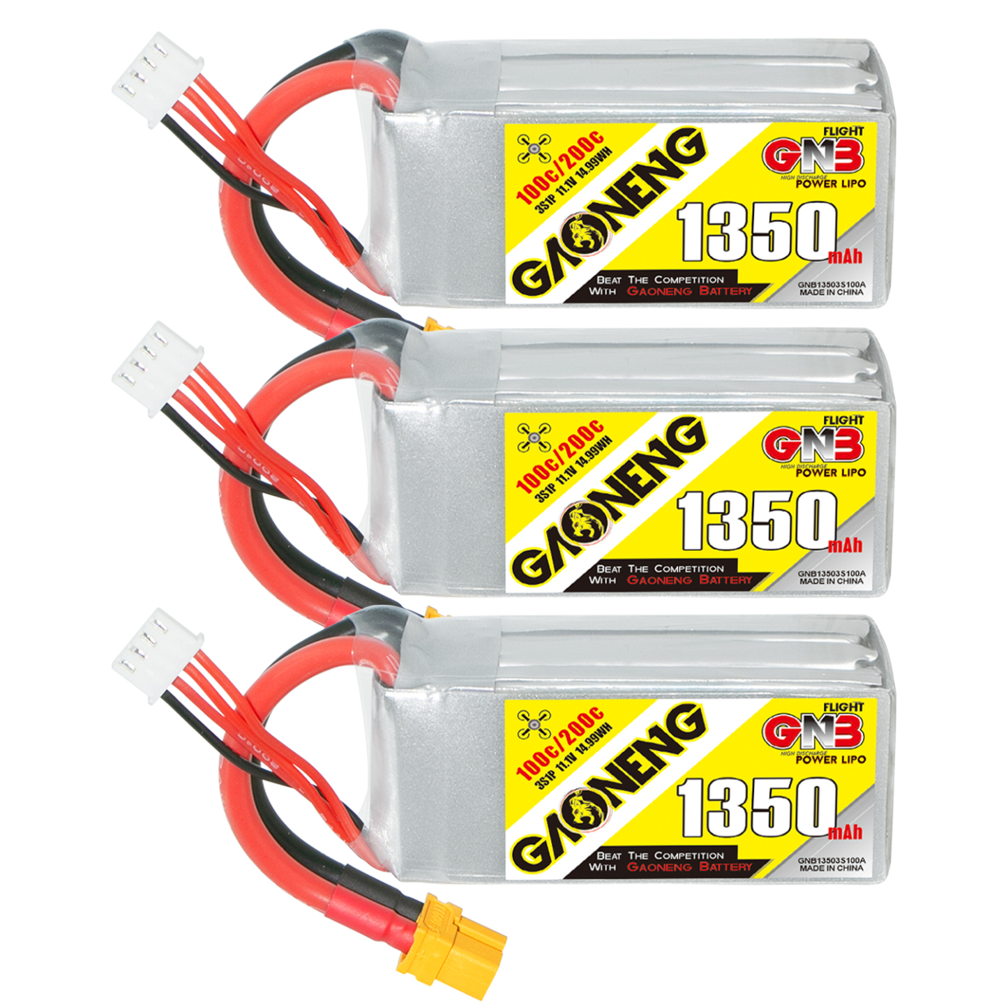 GAONENG GNB 3S 11.1V 1350mAh 100C XT60 LiPo Battery