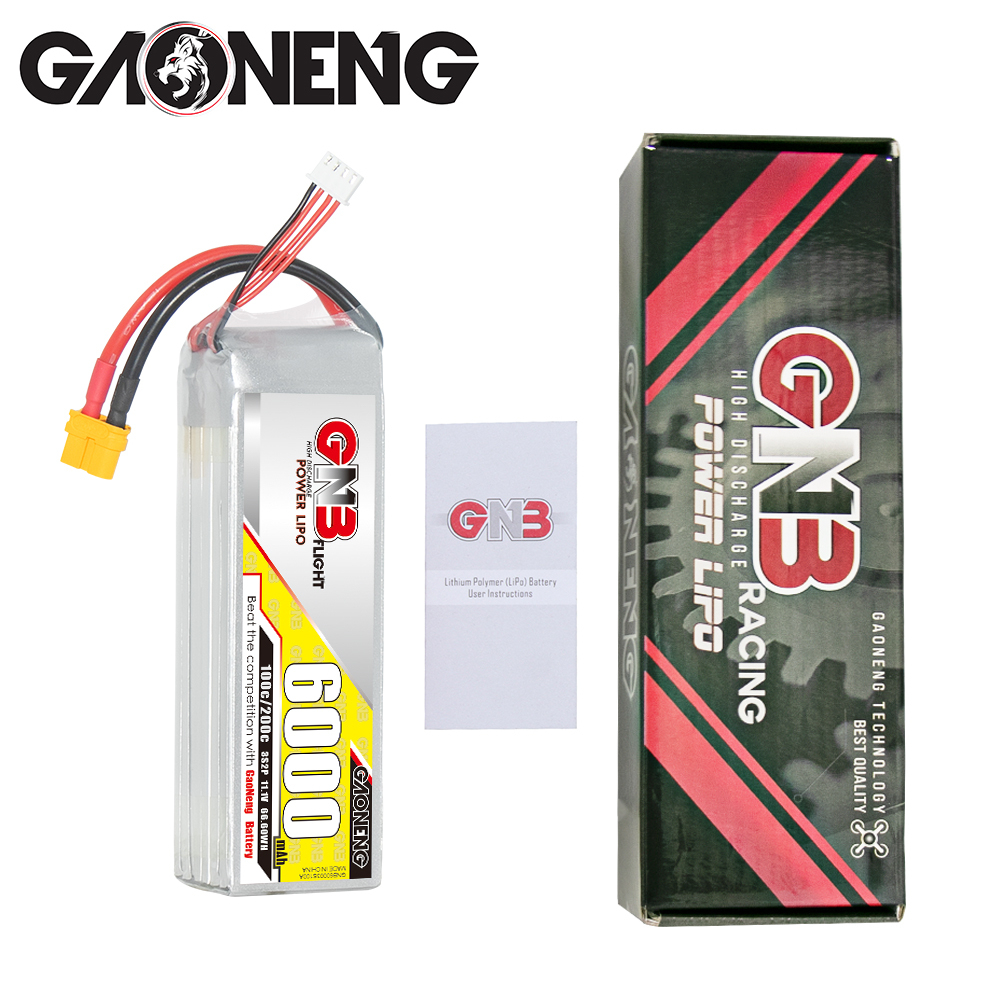 1PC - GAONENG GNB 3S 3S2P 11.1V 6000mAh 100C LiPo Battery XT60