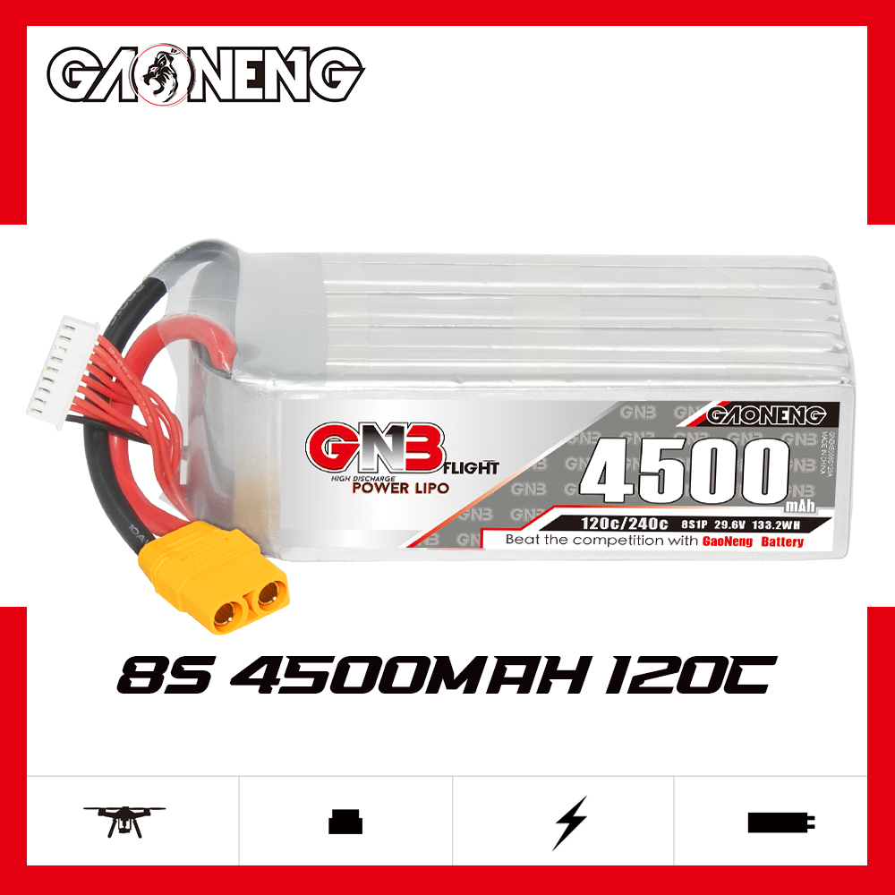 GAONENG GNB 8S 29.6V 4500mAh 120C LiPo Battery XT90