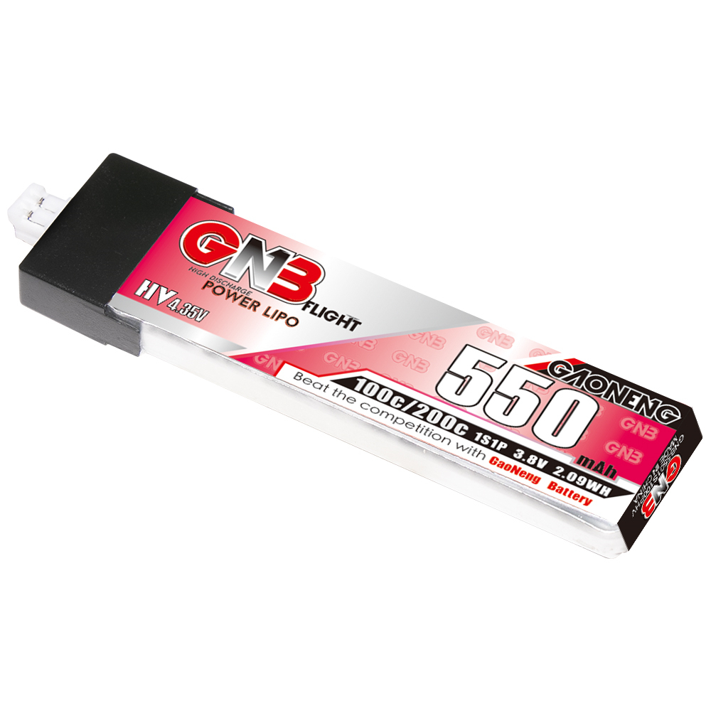 4PCS - GAONENG GNB LiHV 1S 3.8V 550mAh 100C PH2.0 Plastic Head LiPo Battery