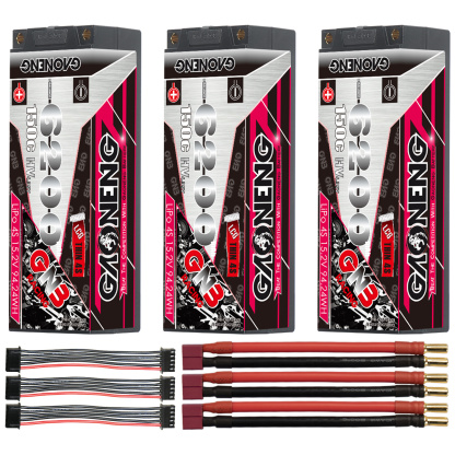 GAONENG GNB LiHV 4S 15.2V 6200mAh 150C 5mm Bullet LCG Thin 4S Hard Case LiPo Battery