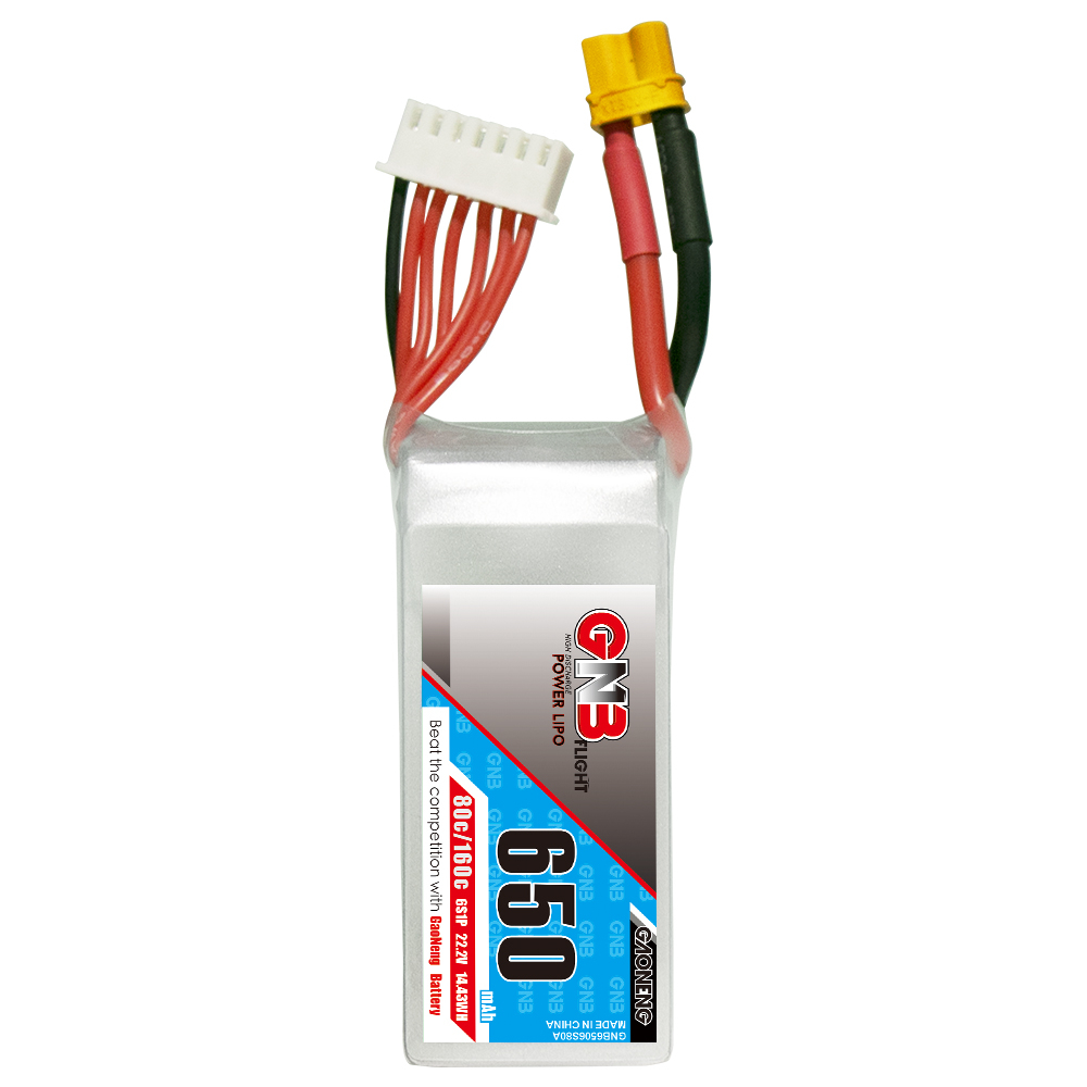 GAONENG GNB 6S 22.2V 650mAh 80C XT30 LiPo Battery