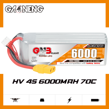 1PC - GAONENG GNB HV 4S 15.2V 6000mAh 70C LiPo Battery XT90