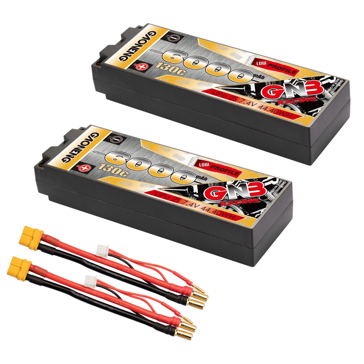 GAONENG GNB 2S 7.4V 6000mAh 130C LCG 5mm Hard Case LiPo Battery